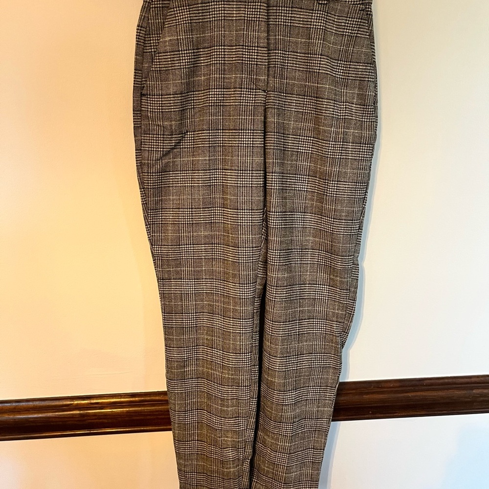 Plaid High-Waisted Trousers